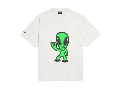 BALENCIAGA High There + Dripley T-Shirt Medium Fit "Dirty Effect White"