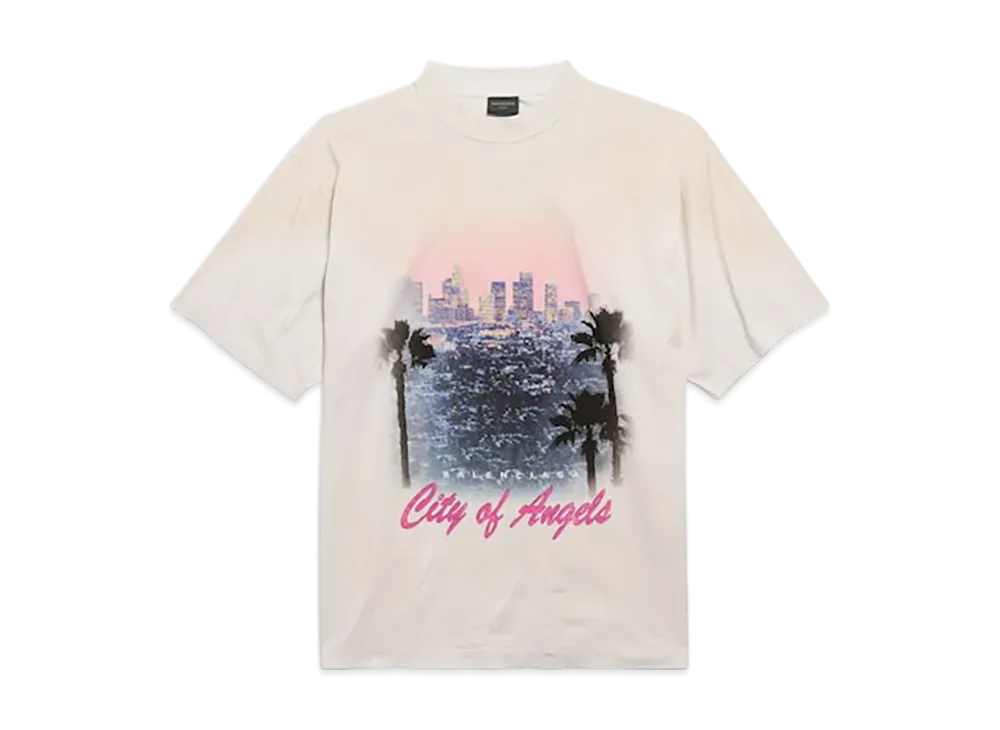 BALENCIAGA City Of Angels T-Shirt Medium Fit "Dirty Effect White"