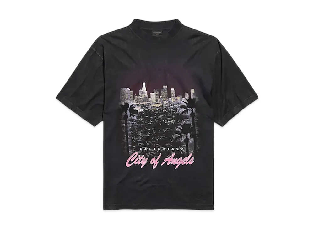 BALENCIAGA City Of Angels T-Shirt Medium Fit "Fade Black"