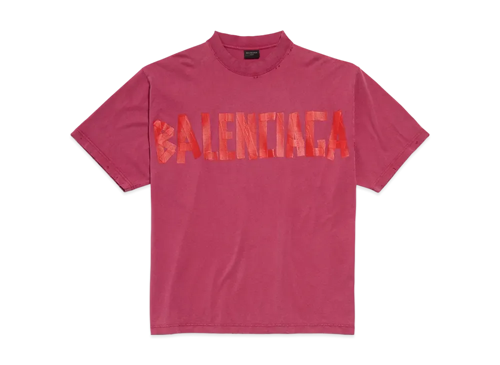 BALENCIAGA Tape Type T-Shirt Medium Fit "Raspberry"