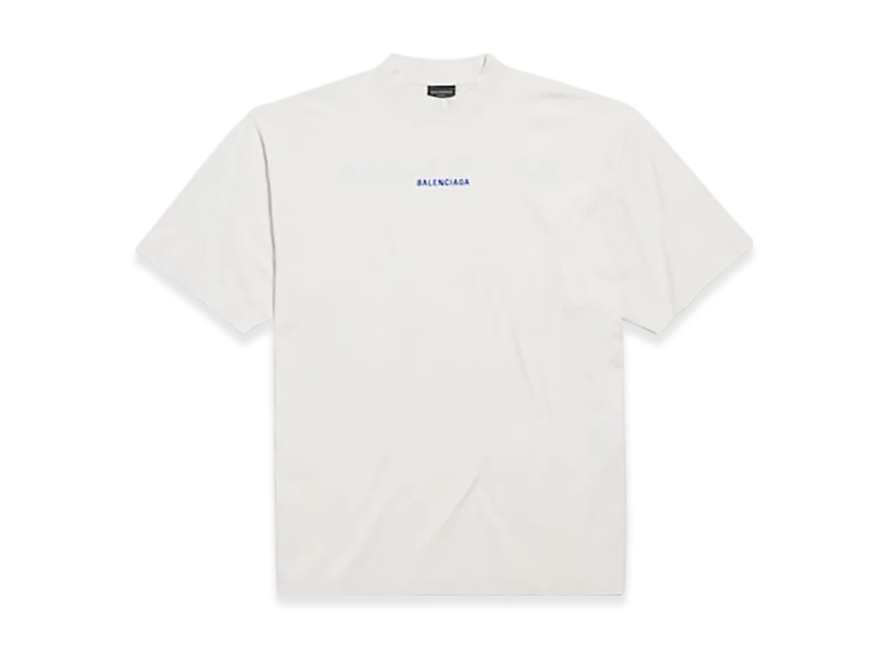 BALENCIAGA Back T-Shirt Medium Fit "Dirty Effect White/Blue"
