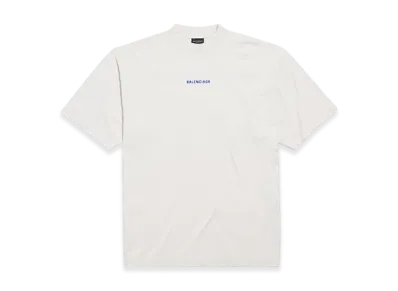 BALENCIAGA Back T-Shirt Medium Fit "Dirty Effect White/Blue"