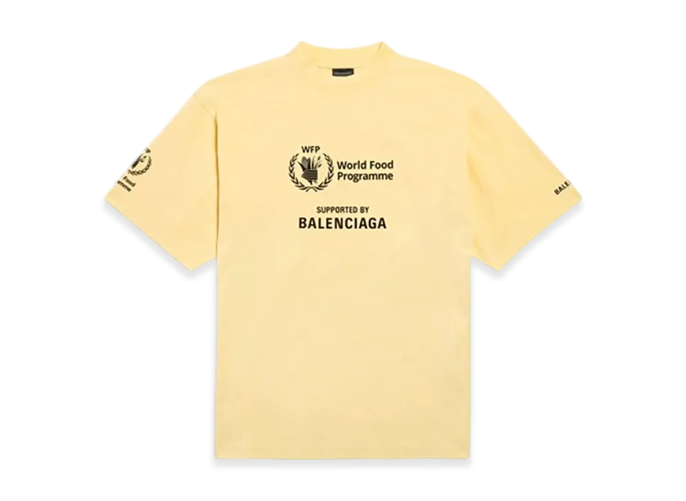 BALENCIAGA WFP T-Shirt Medium Fit "Pale Yellow/Black"