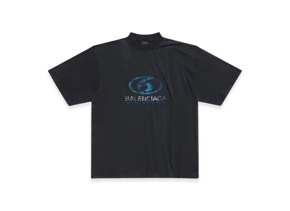 BALENCIAGA Surfer Medium Fit T-Shirt "Black Blue"