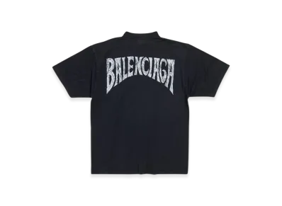 BALENCIAGA Hand-Drawn Medium Fit T-Shirt "Black Faded"