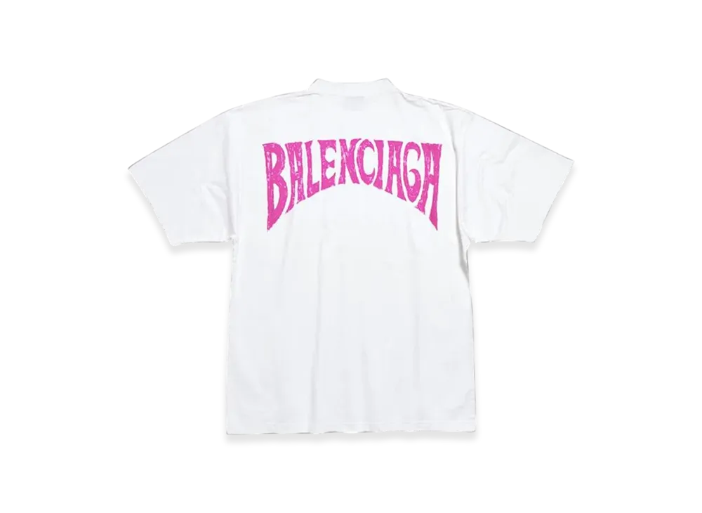 BALENCIAGA Women's Hand-Drawn Medium Fit T-Shirt "White"