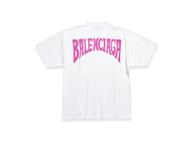 BALENCIAGA Women's Hand-Drawn Medium Fit T-Shirt "White"