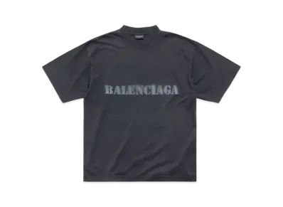 BALENCIAGA Men's Stencil Type T-Shirt Medium Fit "Black"