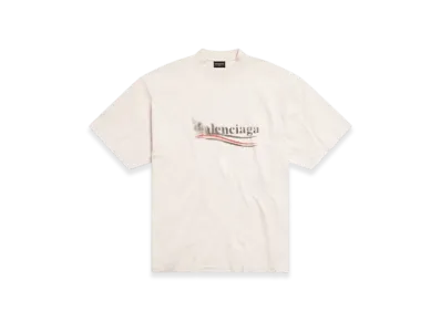 BALENCIAGA Political Stencil T-Shirt Medium Fit "Cream"
