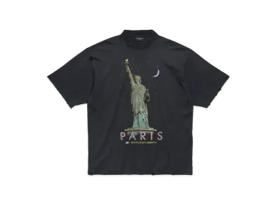 BALENCIAGA Paris Liberty T-Shirt Medium Fit in Vintage Jersey "Black"
