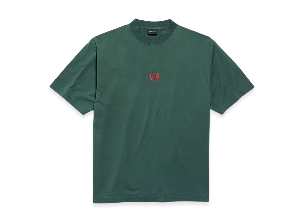 BALENCIAGA Laurel Classic T-Shirt Medium Fit "Dark Green/Red"
