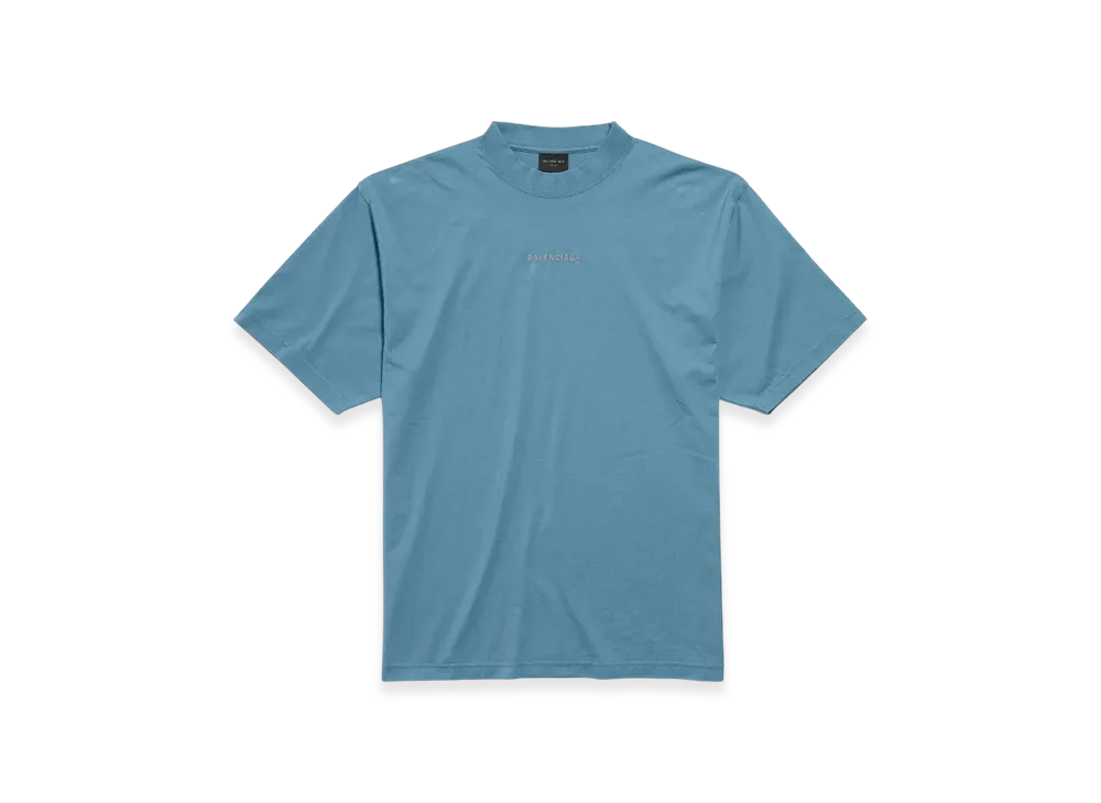 BALENCIAGA Back Reflective T-Shirt Medium Fit "Blue"
