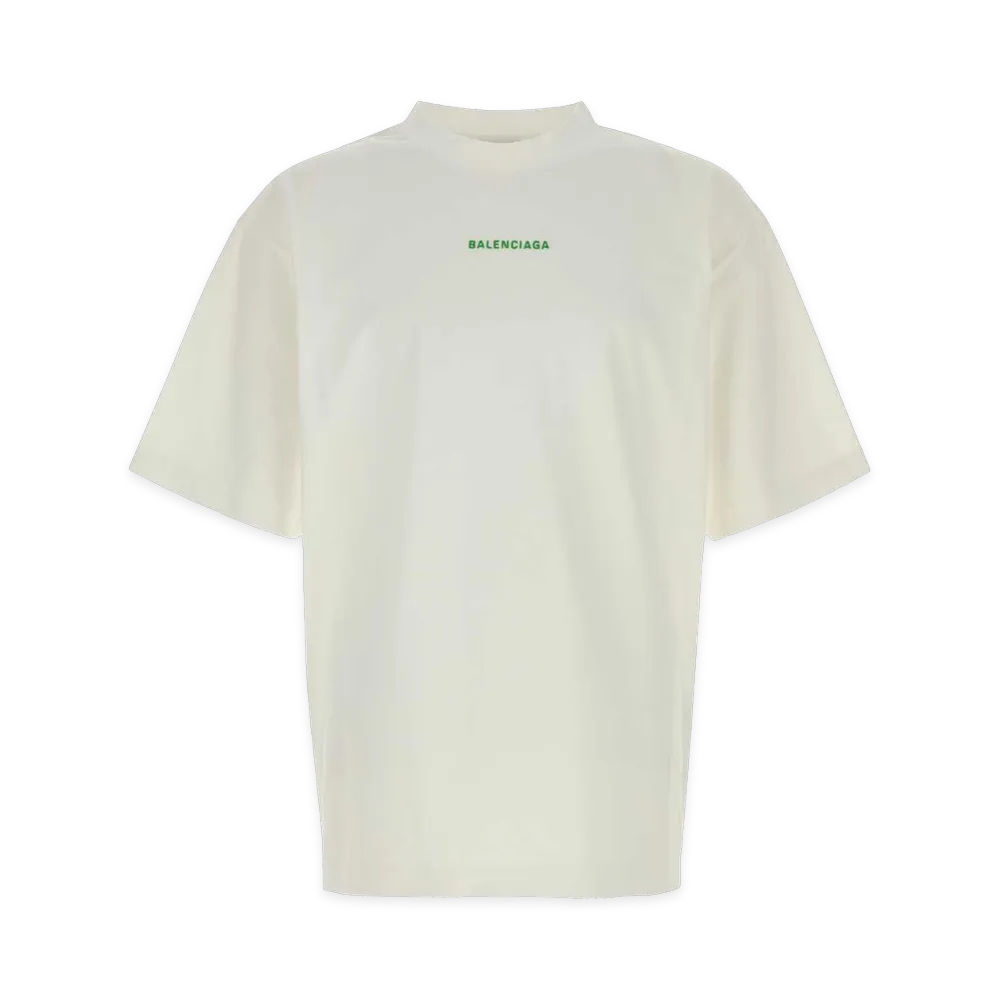 BALENCIAGA Cotton T-Shirt "White/Green"