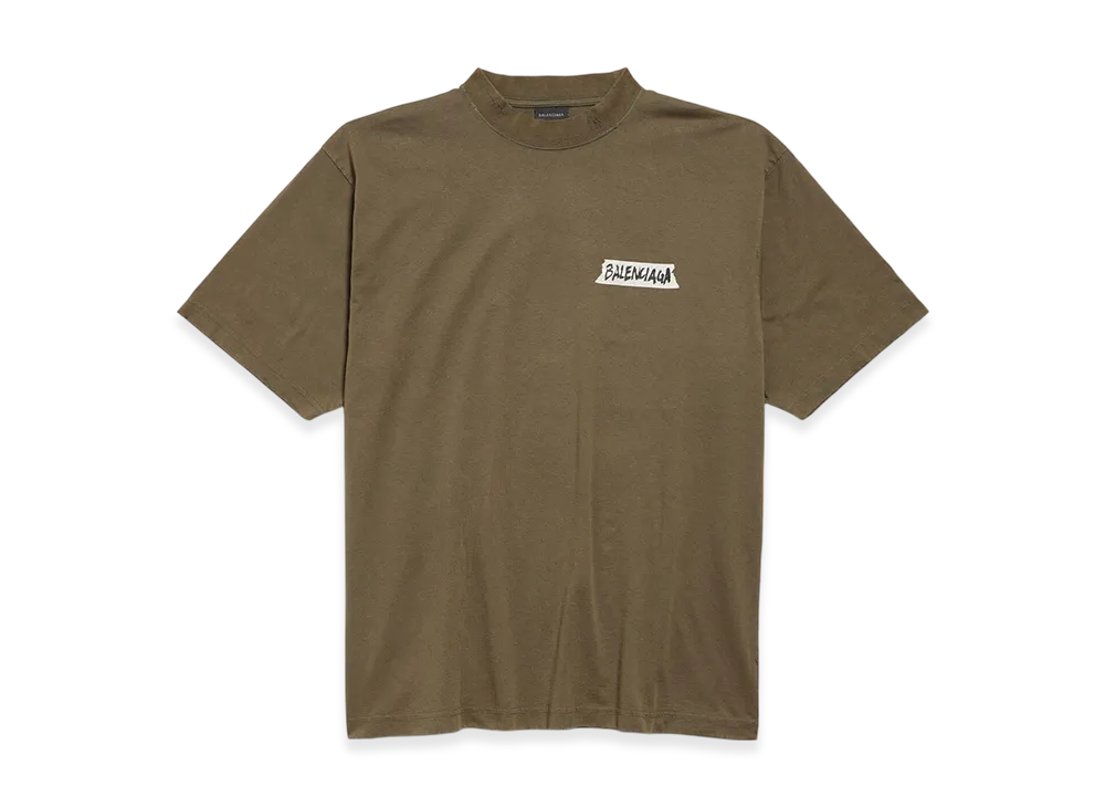 バレンシアガ マスキングテープ Tシャツ ミディアムフィット 