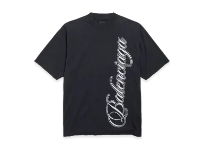 BALENCIAGA Cursive T-Shirt Medium Fit "Black/White"