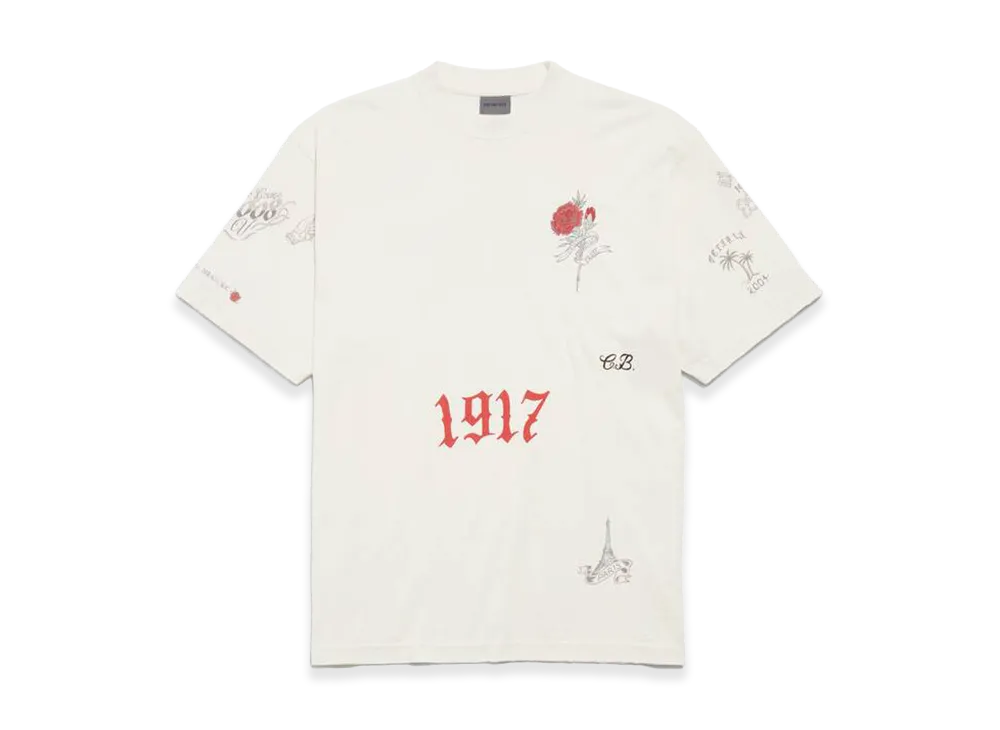 BALENCIAGA Tattoo T-Shirt Medium Fit "Beige"