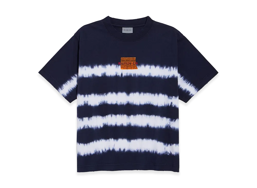 BALENCIAGA T-Shirt Taped And Dyed Vestibilita Media In Jersey Dry "Blue"