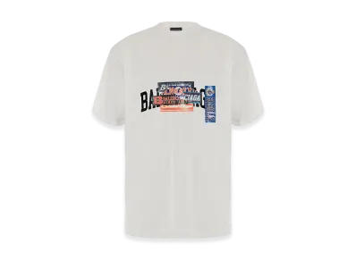 BALENCIAGA Medium Fit T-Shirt Bumper Stickers Dry Jersey "White"