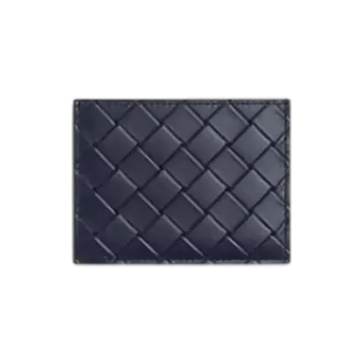 Bottega Veneta Intrecciato Stamp Credit Card Case "Abyss"