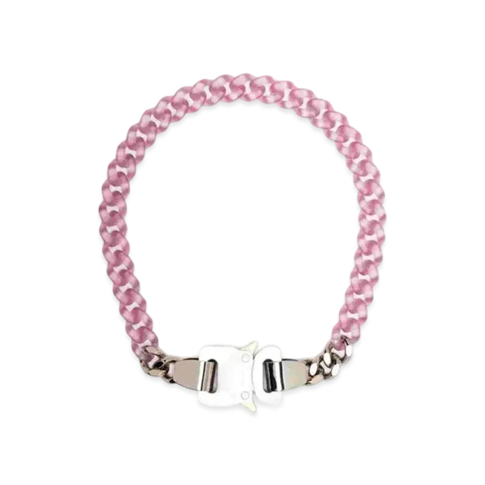 1017 ALYX 9SM Chain-Link Buckle-Fastening Necklace "Pink"