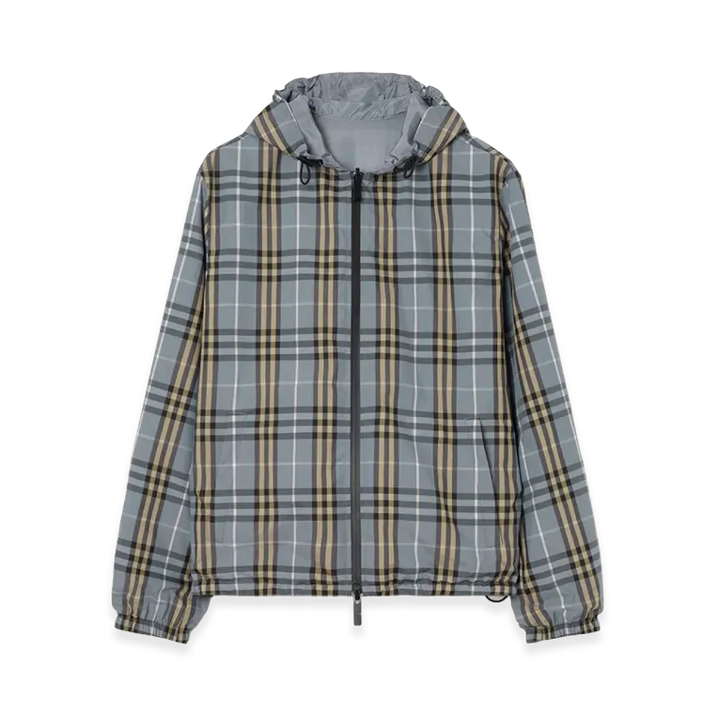 Burberry Reversible Check Hooded Jacket "Wave Blue"