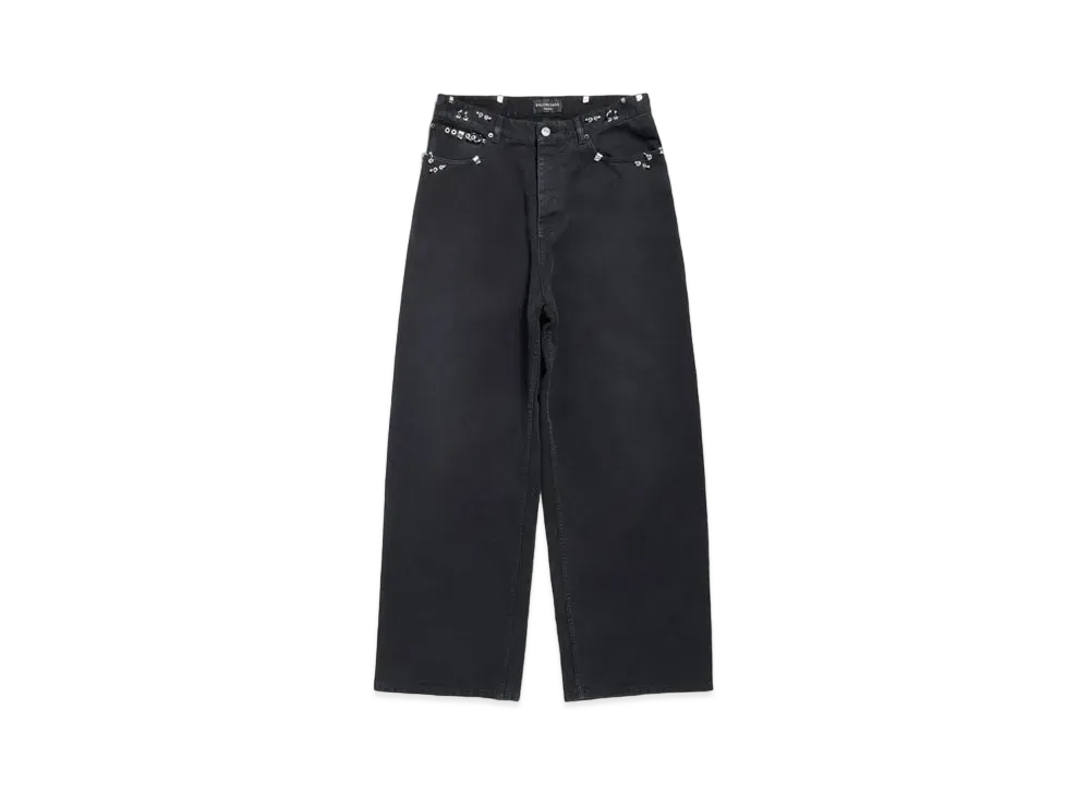 BALENCIAGA Pierced Baggy Pants "Black"