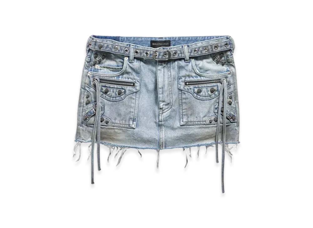 BALENCIAGA Women's Cagole Mini Skirt "Blue"