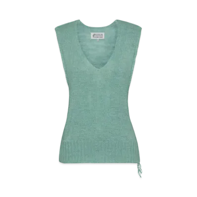 Maison Margiela Women's Gardening Hemp Knit Vest "Light Blue"