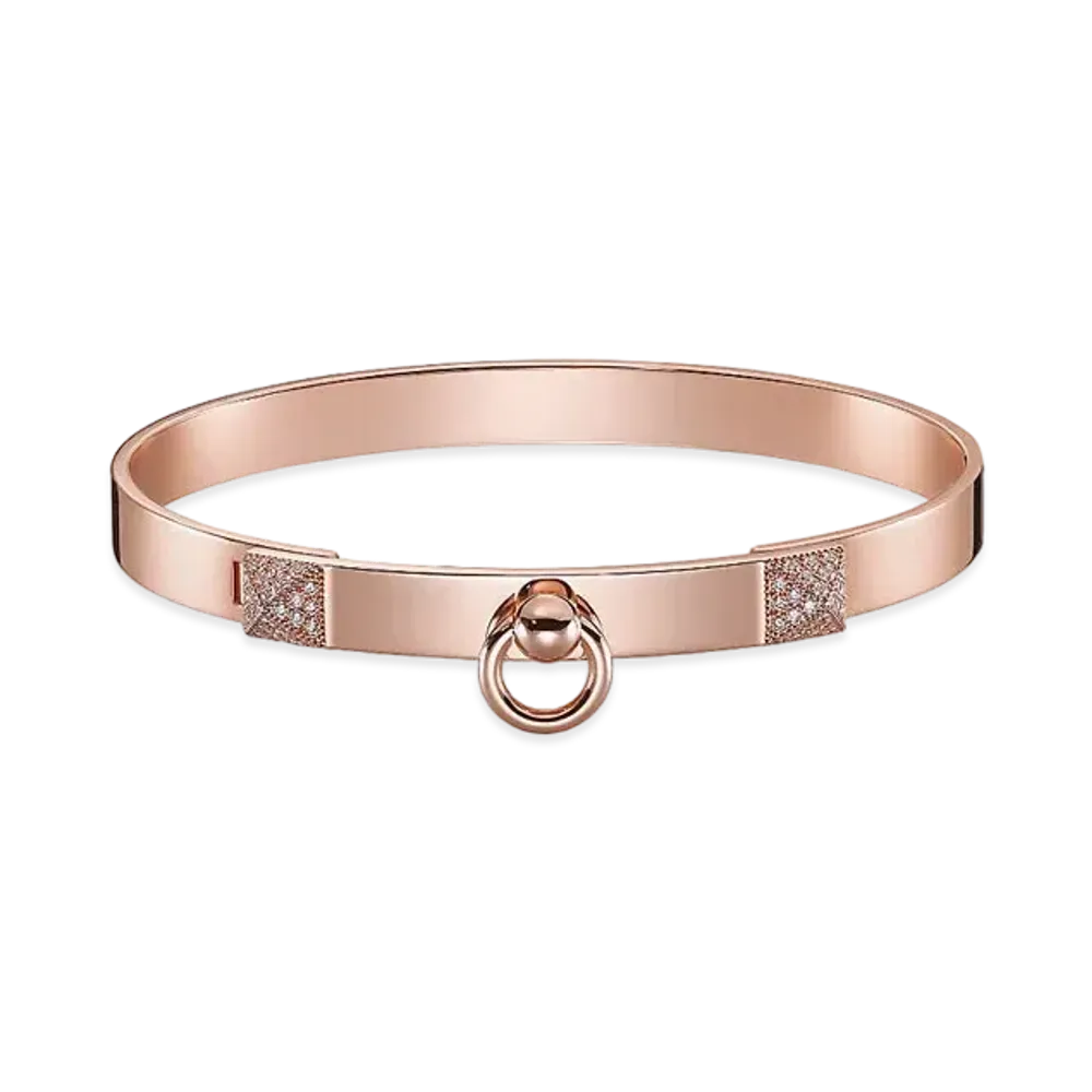 Hermes Collier De Chien Bracelet PM "Pink Gold/48 Diamonds"
