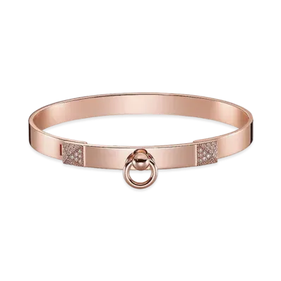 Hermes Collier De Chien Bracelet PM "Pink Gold/48 Diamonds"