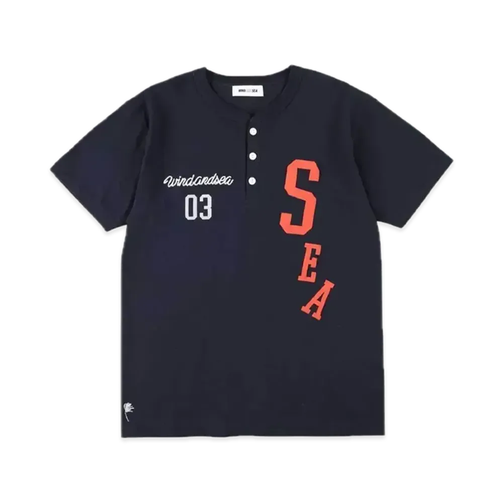 WIND AND SEA League-03 Henly Neck S/S Tee "Navy"