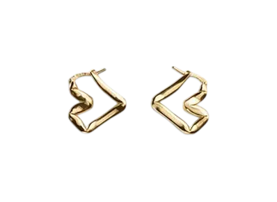 Bottega Veneta H Beam Earrings "Yellow Gold"