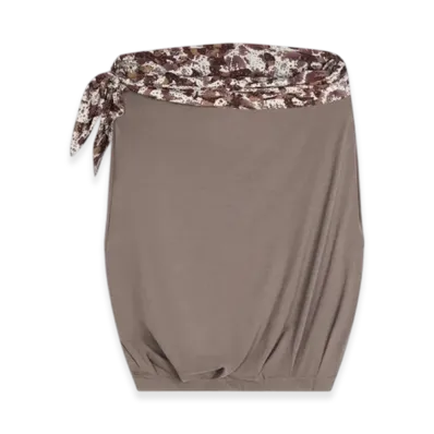 DRIES VAN NOTEN Women's Contrast Knotted Top "Smoke"