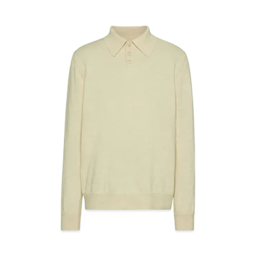 Maison Margiela Men's Elbow Patch Wool Polo "White"