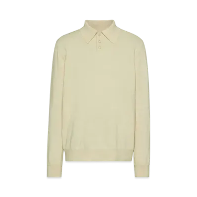 Maison Margiela Men's Elbow Patch Wool Polo "White"