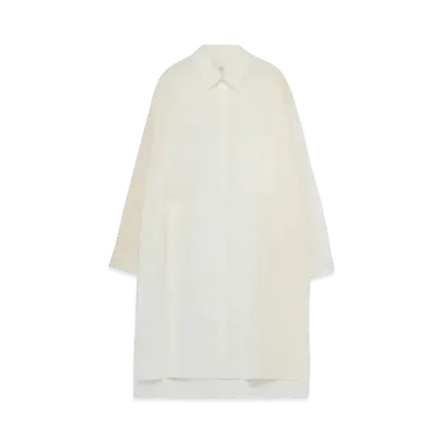 Yohji Yamamoto Y's 60 LAWN POWDER SNOW WASHER RIGHT STRIP POCKET BLOUSE "White"