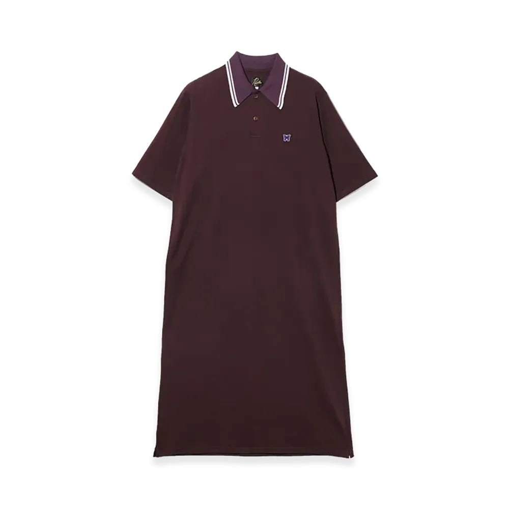 NEEDLES Short Sleeve Polo Dress - Cotton Pique "Purple"