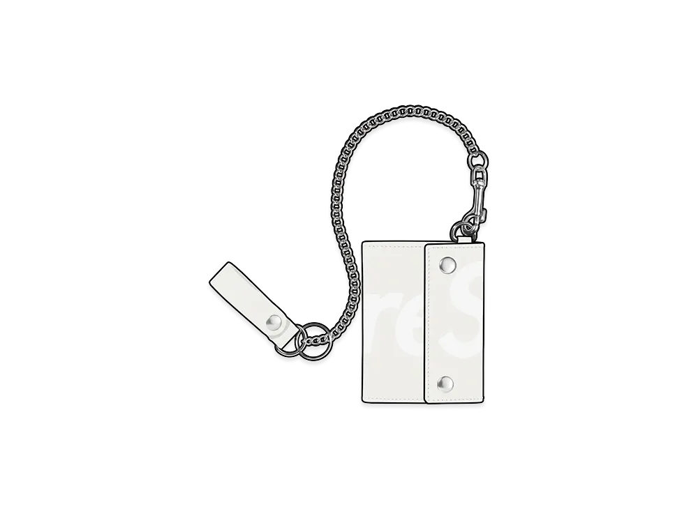 Supreme Leather Chain Wallet "White"