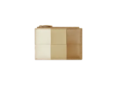 Bottega Veneta Cassette Zipped Card Case Japan Exclusive "Dark Praline/Light Butterscotch/Sea Salt"