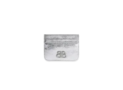 BALENCIAGA Monaco Card Holder Metallized "Silver"