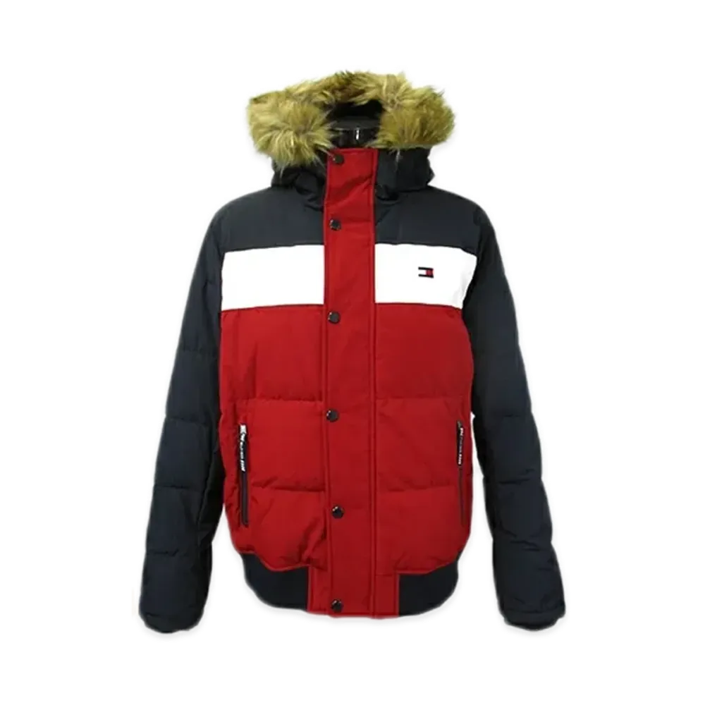 TOMMY HILFIGER Hooded Fur Padded Puff Jacket "Tricolor"