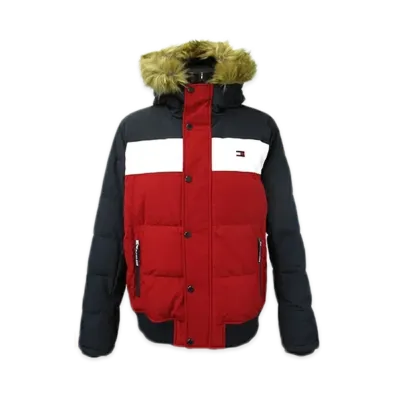 TOMMY HILFIGER Hooded Fur Padded Puff Jacket "Tricolor"