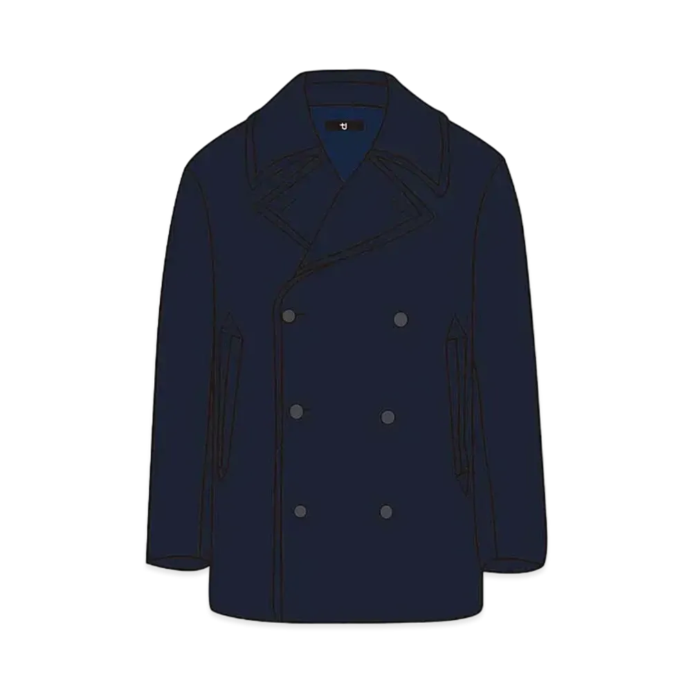 UNIQLO +J WoolO Wool Blend OverSize Pea Coat 445769 "Navy"