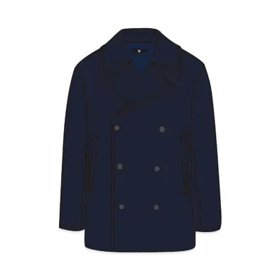 UNIQLO +J WoolO Wool Blend OverSize Pea Coat 445769 "Navy"
