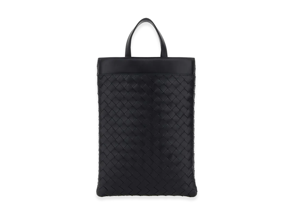 Bottega Veneta Leather Intrecciato Laptop Case "Midnight Blue"