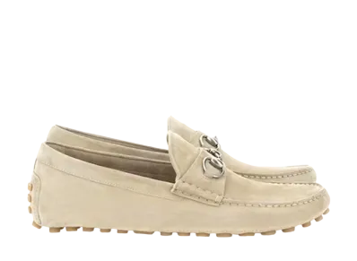 GUCCI Driver With Horsebit Suede "Beige"