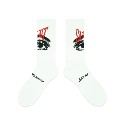 SAINT Mxxxxxx Eyes Socks "White" (24SS) SM-YS8-0000-101