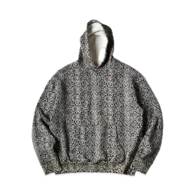 KAPITAL Fleece Snake Pattern Hood Sweat "Grey"