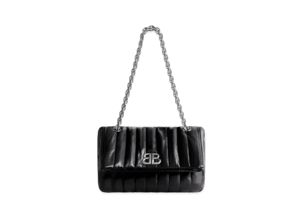BALENCIAGA Monaco Small Chain Bag Quilted "Black"