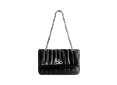 BALENCIAGA Monaco Small Chain Bag Quilted "Black"